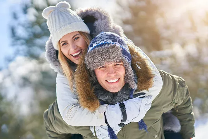 Happy couple enjoying the outdoors